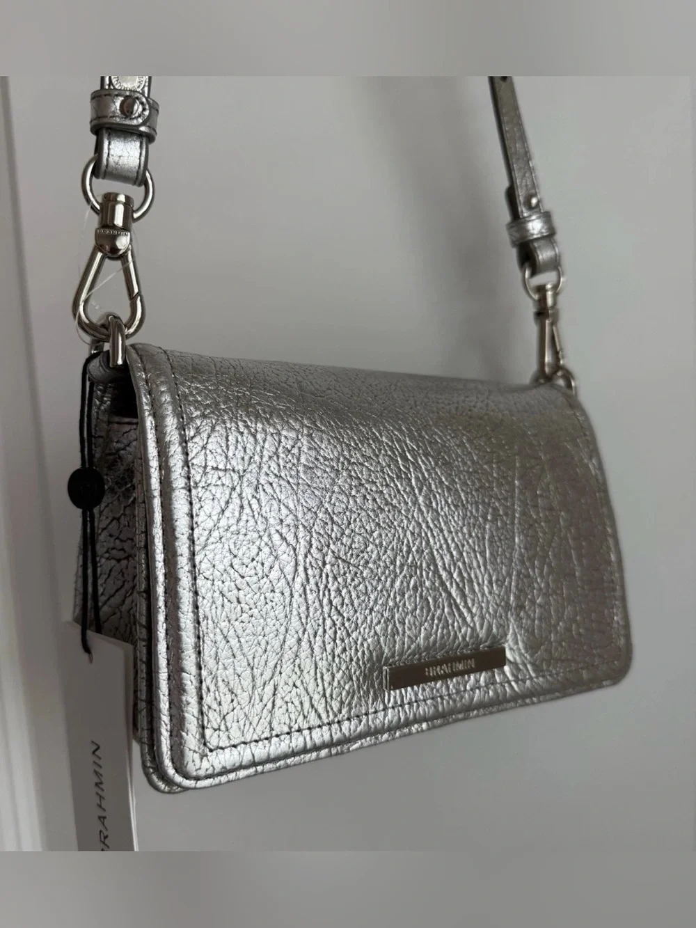 Brahmin Minuette Crossbody Silver Duchess Leather